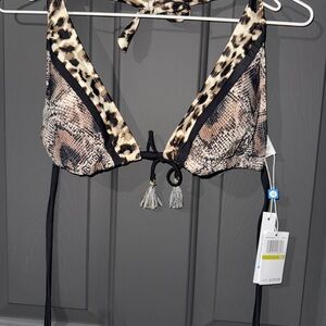 Swim- Leopard Print Plunge Bra & Bikini